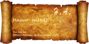 Hauser Anikó névjegykártya